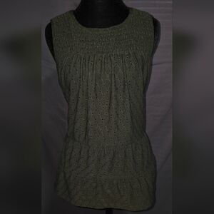 Dark Green Textured Top